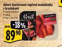 Albert Marinované vepřové medailonky s brusinkami nabídka