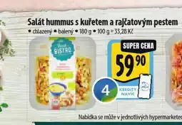 Albert Salát hummus s kuřetem a rajčatovým pestem nabídka