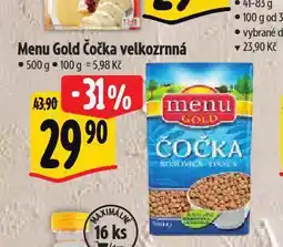 Albert Menu gold čočka nabídka