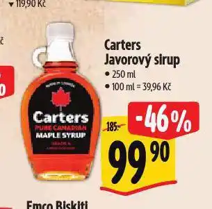 Albert Carters javorový sirup nabídka