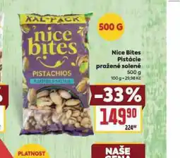 Billa Nice bites pistácie pražené solené nabídka