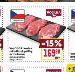 Billa Vepřová krkovice minutkové plátky extra tenké nabídka