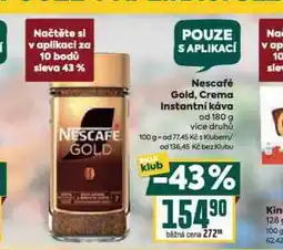 Billa Nescafé gold, crema instantní káva nabídka