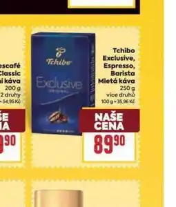 Billa Tchibo exclusive, espresso, barista mletá káva nabídka