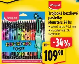 Albert MAPED Trojboké bezdřevé pastelky Monsters nabídka