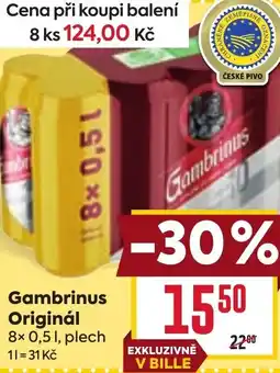Billa GAMBRINUS Original nabídka