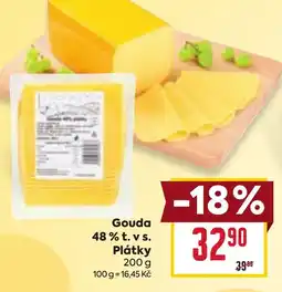 Billa Gouda 48% t. v s. Plátky nabídka