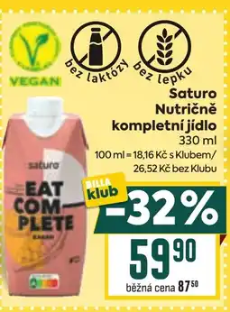 Billa SATURO Nutričně kompletní jídlo nabídka
