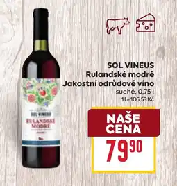 Billa SOL VINEUS Rulandské modré Jakostní odrůdové víno nabídka