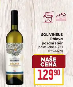 Billa SOL VINEUS Pálava pozdní sběr nabídka