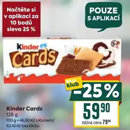 Billa KINDER Cards nabídka