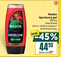 Billa RADOX Sprchový gel nabídka
