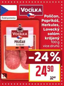 Billa Poličan, Paprikáš, Herkules, Lovecký salám krájený nabídka