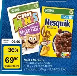 Tesco NESTLÉ Cereálie nabídka