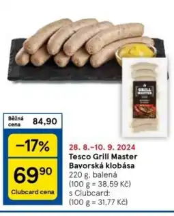 Tesco TESCO Grill Master Bavorská Klobása nabídka