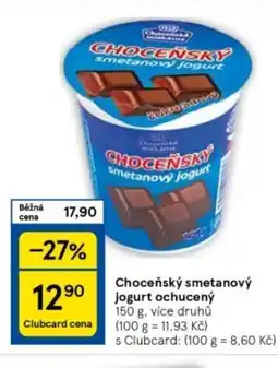 Tesco CHOCENSKÝ Smetanový Jogurt Ochucený nabídka