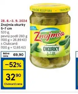 Tesco ZNOJMIA Okurky 5-7 cm nabídka