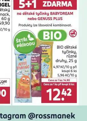 Rossmann Bio dětské tyčinky nabídka