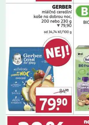 Rossmann Gerber mléčná cereální kaše na dobrou noc nabídka