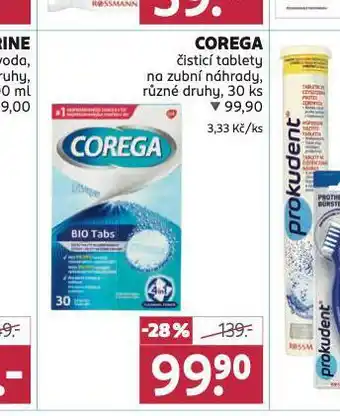 Rossmann Corega čistící tablety nabídka