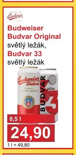 PLUS JIP BUDWEISER Budvar Original, BUDVAR 33 nabídka