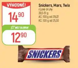 Globus SNICKERS, MARS, TWIX nabídka