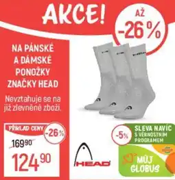 Globus NA PÁNSKÉ A DÁMSKÉ PONOŽKY ZNAČKY HEAD nabídka