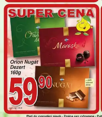 Lidl Orion nudát dezert nabídka