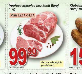 Lidl Vepřová krkovice bez kosti nabídka
