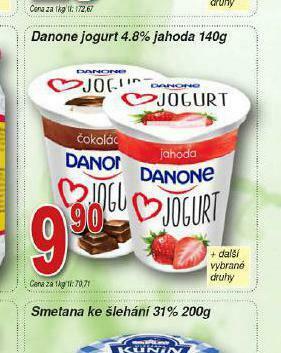 Lidl Danone jogurt 4,8% jahoda nabídka
