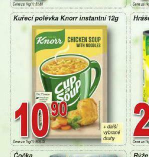 Lidl Kuřecí polévka knorr instantní nabídka