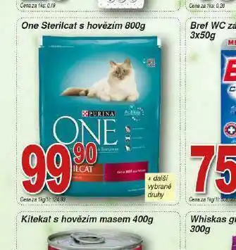 Lidl Purina one stericat s hovězím nabídka
