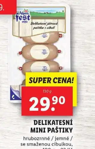 Lidl Delikatesní mini paštiky nabídka