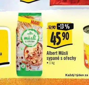 Jip Albert müsli sypané s ořechy nabídka