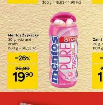 Tesco Mentos žvýkačky nabídka