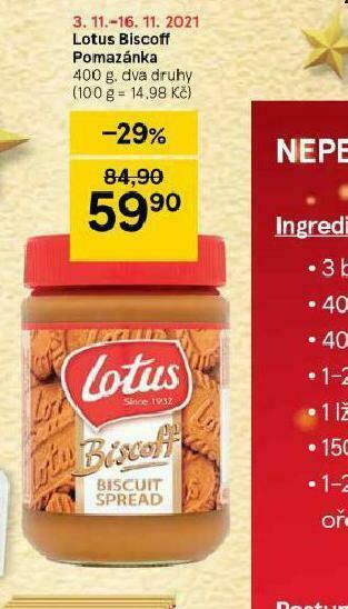 Tesco Lotus biscoff pomazánka nabídka