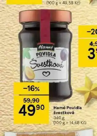 Tesco Hamé povidla švestková nabídka
