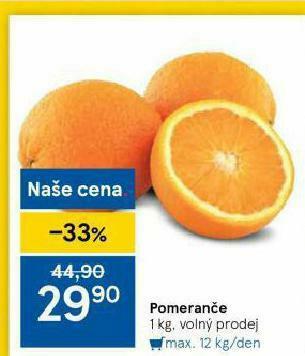 Tesco Pomeranče nabídka