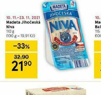 Tesco Madeta jihočeská niva nabídka