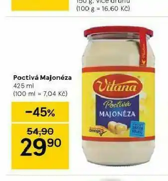 Tesco Vitana poctivá majonéza nabídka
