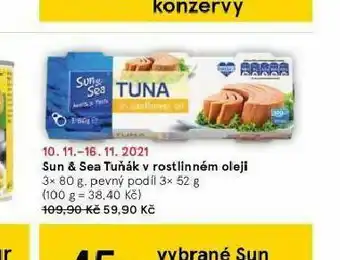 Tesco Sun &amp; sea tuňák v rostlinném oleji nabídka