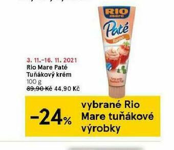 Tesco Rio mare paté tuňákový krém nabídka