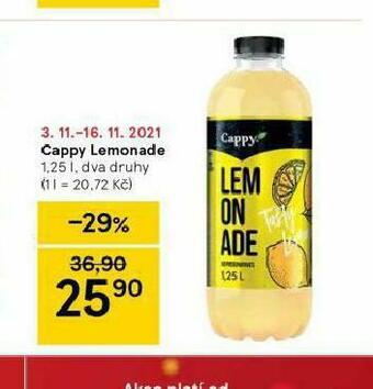 Tesco Cappy lemonade nabídka