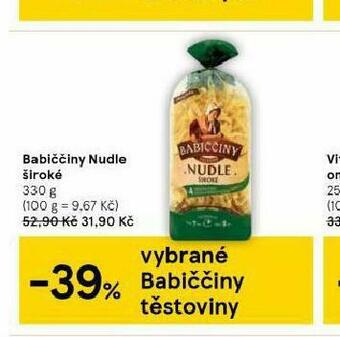 Tesco Babiččiny nudle široké nabídka