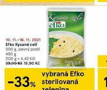 Tesco Efko kysané zelí nabídka