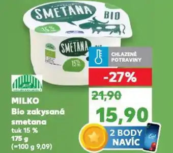 Kaufland MILKO Bio zakysaná smetana nabídka