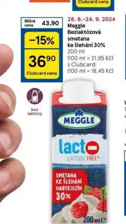 Tesco Meggle bezlaktózová smetana ke šlehání nabídka