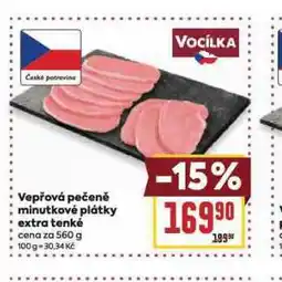 Billa Vepřová pečeně minutkové plátky extra tenké nabídka