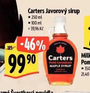 Albert Carters javorový sirup nabídka