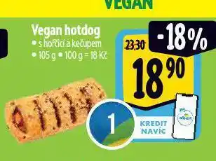 Albert Vegan hotdog nabídka